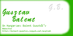 gusztav balent business card